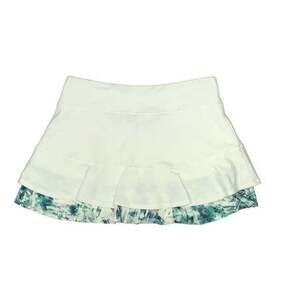 Lija 14" skirt Women's Match Skort Layered Tennis white blue multi sz LARGE